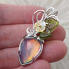 Pink Aurora Opal and Sterling Silver Pendant