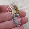 Pink Aurora Opal and Sterling Silver Pendant