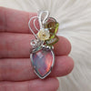 Pink Aurora Opal and Sterling Silver Pendant
