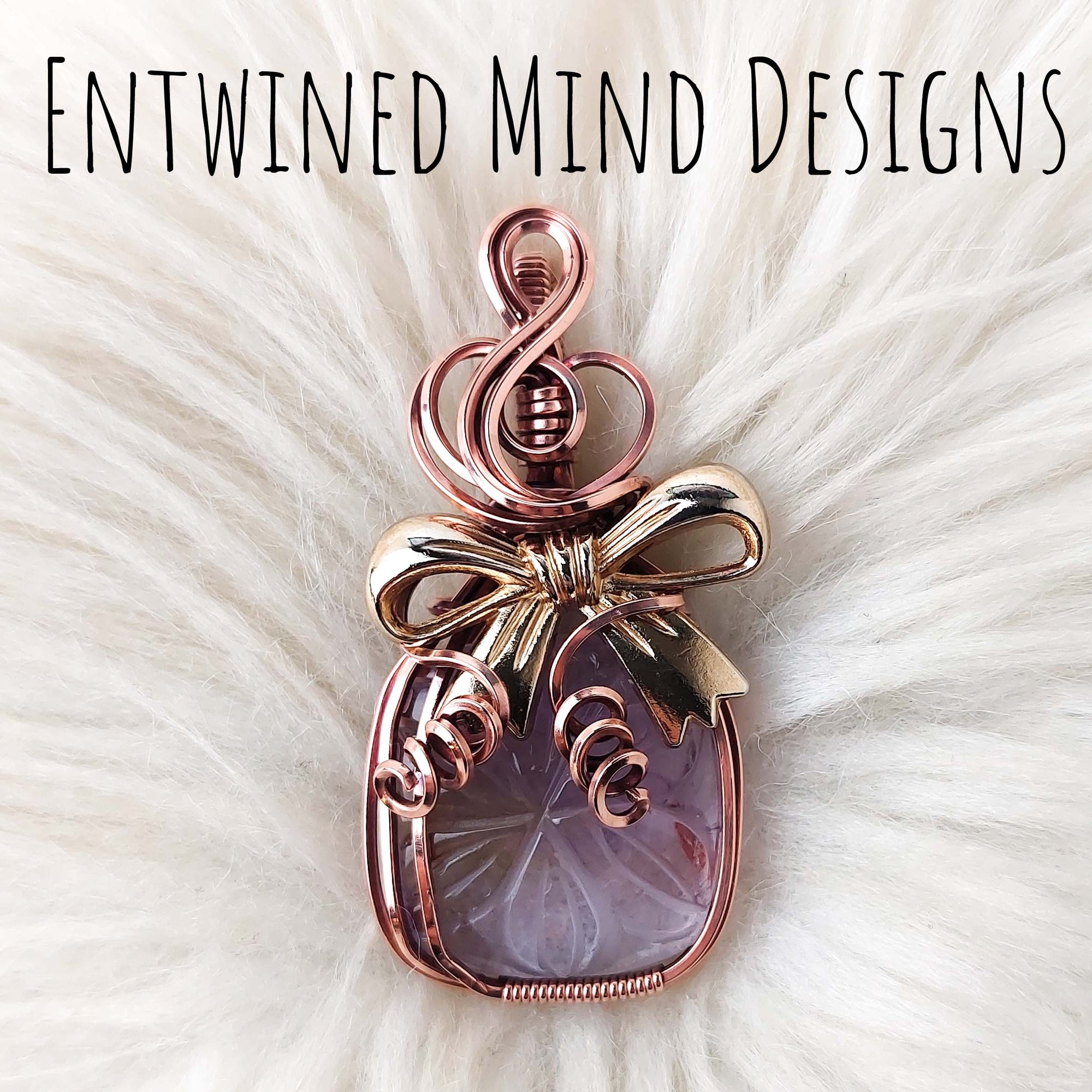 Carved Ametrine Present Pendant In Copper