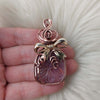 Carved Ametrine Present Pendant In Copper