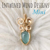 Aqua Chalcedony And 14k gold filled Mini Pendant
