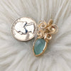Aqua Chalcedony And 14k gold filled Mini Pendant