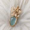 Aqua Chalcedony And 14k gold filled Mini Pendant