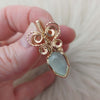 Aqua Chalcedony And 14k gold filled Mini Pendant