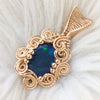 8.5 ct Lightning Ridge Black Australian Opal Set In 14k Goldfilled Pendant