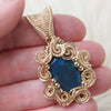 8.5 ct Lightning Ridge Black Australian Opal Set In 14k Goldfilled Pendant