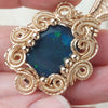 8.5 ct Lightning Ridge Black Australian Opal Set In 14k Goldfilled Pendant