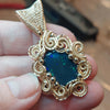 8.5 ct Lightning Ridge Black Australian Opal Set In 14k Goldfilled Pendant