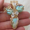 AAA 14.5 Ct Ethiopian Pink Opal Statement Pendant Set In 14k Goldfill