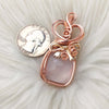 Rose Quartz Present Pendant In Copper