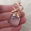 Rose Quartz Present Pendant In Copper