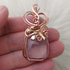 Rose Quartz Present Pendant In Copper