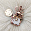 White Scolecite Present Pendant In Copper