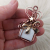 White Scolecite Present Pendant In Copper