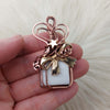 White Scolecite Present Pendant In Copper