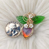 Aurora Opal Faceted Heart Pendant In 14k Gold Filled Wire