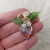 Aurora Opal Faceted Heart Pendant In 14k Gold Filled Wire