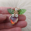 Aurora Opal Faceted Heart Pendant In 14k Gold Filled Wire