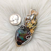 Apache Midnight And Sterling, Silver, and 14k Goldfilled Heart Pendant