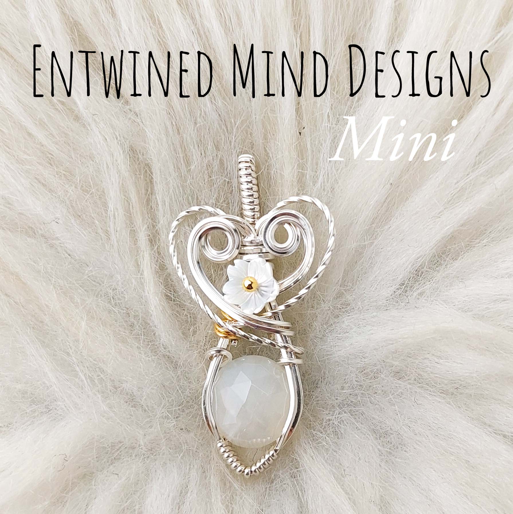 Silky White Moonstone Sterling Silver Mini Pendant