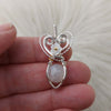 Silky White Moonstone Sterling Silver Mini Pendant