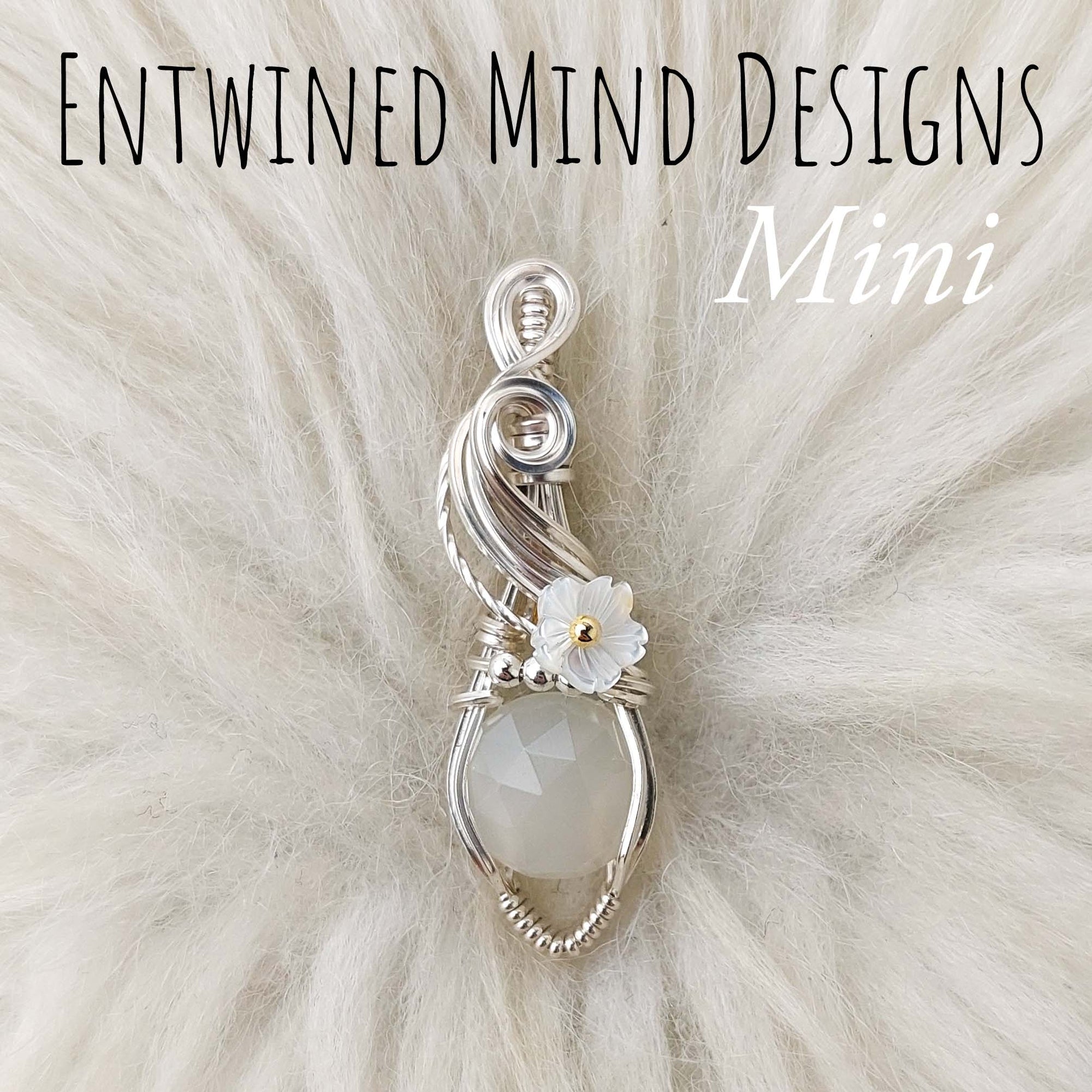 Silky White Moonstone Sterling Silver Mini Pendant