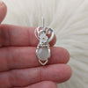 Silky White Moonstone Sterling Silver Mini Pendant