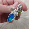 Aurora Opal and Sterling Silver Pendant
