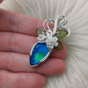 Aurora Opal and Sterling Silver Pendant
