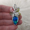 Aurora Opal and Sterling Silver Pendant