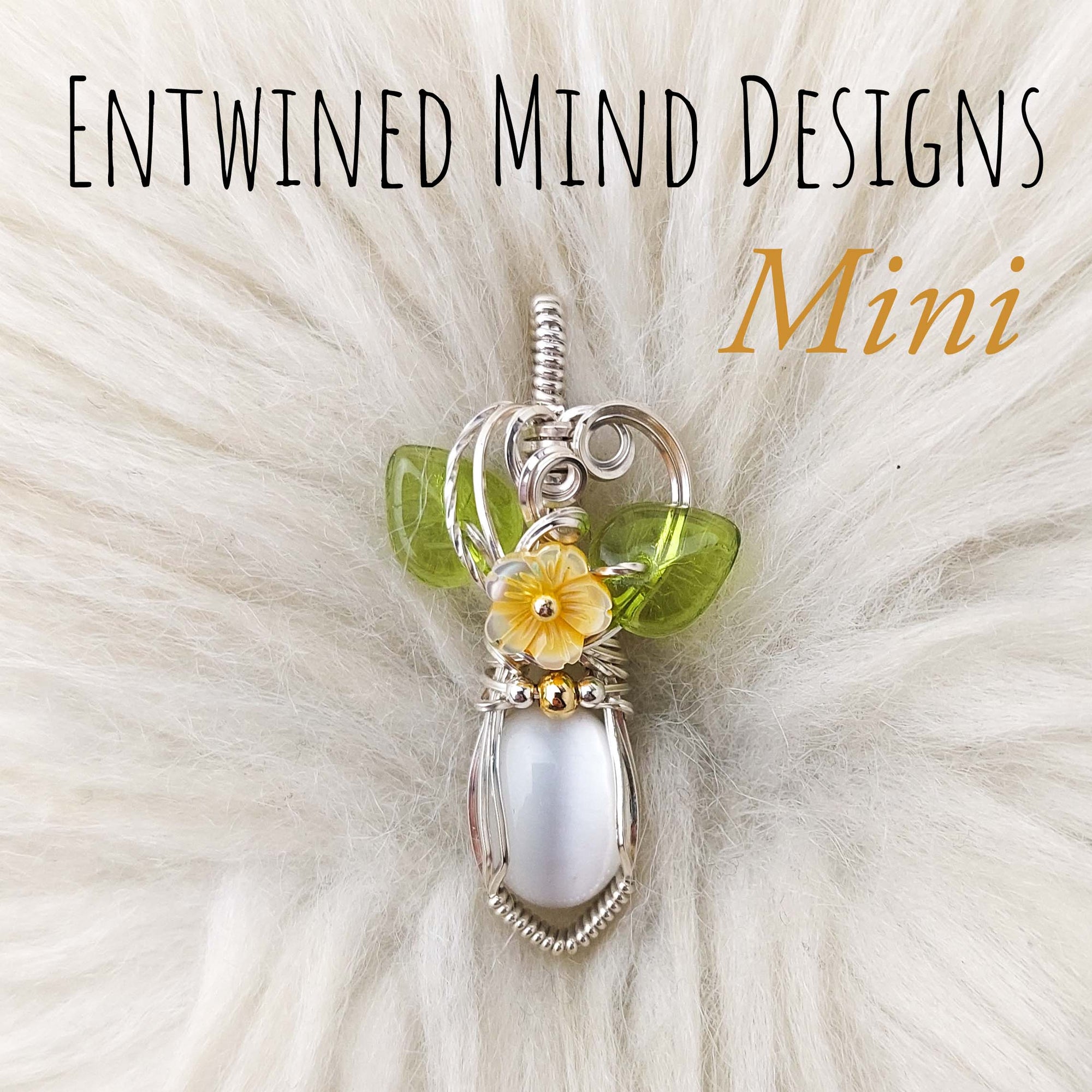 Cats Eye glass And Sterling Silver Mini Pendant