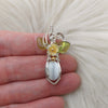 Cats Eye glass And Sterling Silver Mini Pendant