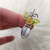 Cats Eye glass And Sterling Silver Mini Pendant