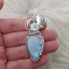 Moonstone Statement Pendant In Sterling Silver