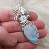 Moonstone Statement Pendant In Sterling Silver