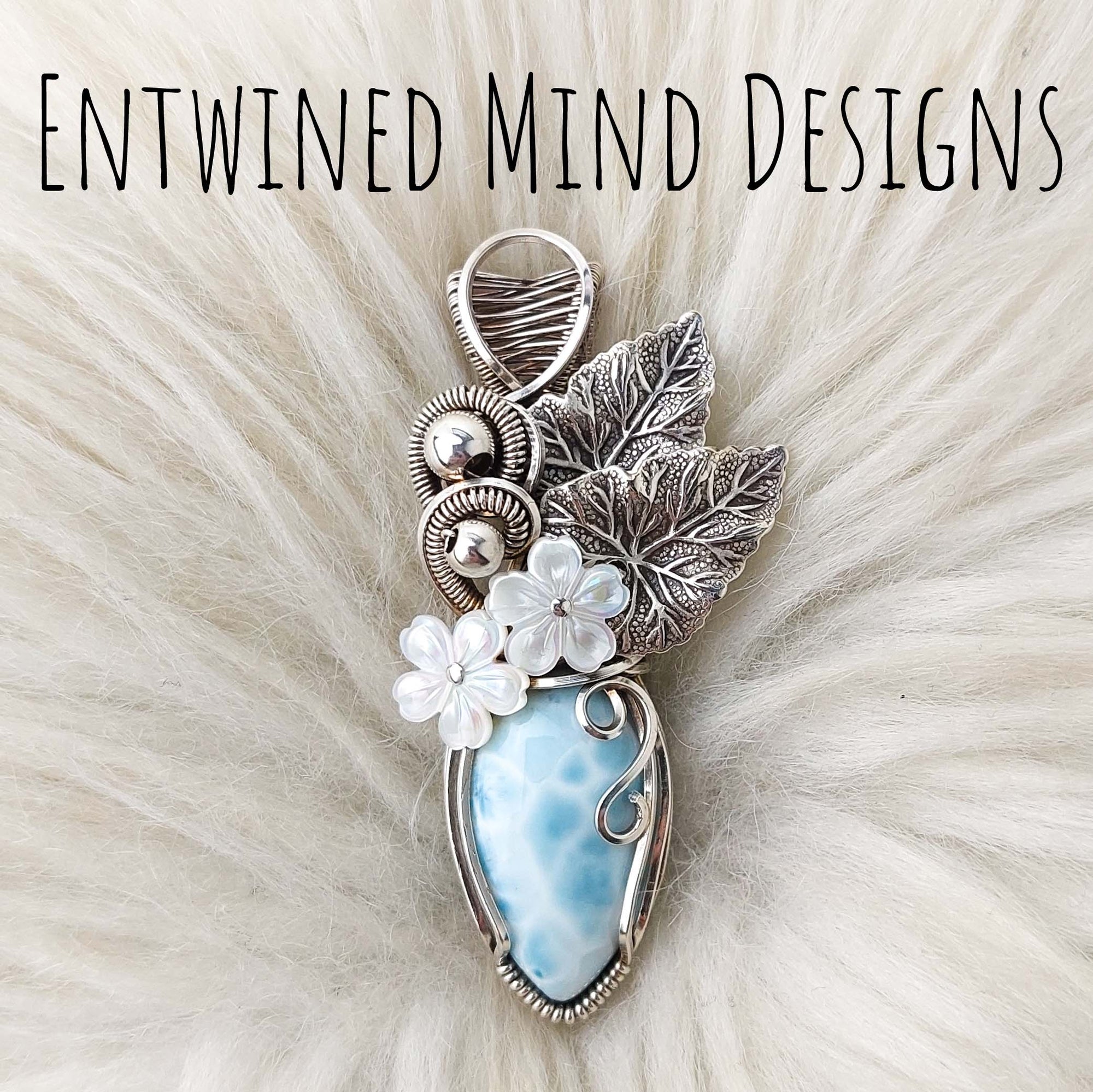 Larimar Statement Pendant In Sterling Silver