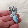 Larimar Statement Pendant In Sterling Silver