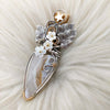 Lace Agate Sterling Silver and 14k Goldfilled Large Statement Pendant
