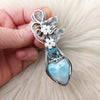 Larimar And Blue Topaz Statement Pendant In Sterling Silver