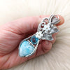 Larimar And Blue Topaz Statement Pendant In Sterling Silver