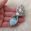 Larimar And Blue Topaz Statement Pendant In Sterling Silver