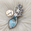 Larimar And Blue Topaz Statement Pendant In Sterling Silver