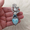 Larimar And Blue Topaz Statement Pendant In Sterling Silver