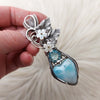 Larimar And Blue Topaz Statement Pendant In Sterling Silver
