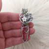 Rhodochrosite Statement Pendant In Sterling Silver
