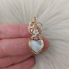 Mother Of Pearl Mini Heart Pendant In 14k Goldfill