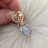 Carved Aurora Opal and Gold Filled Small Pendant