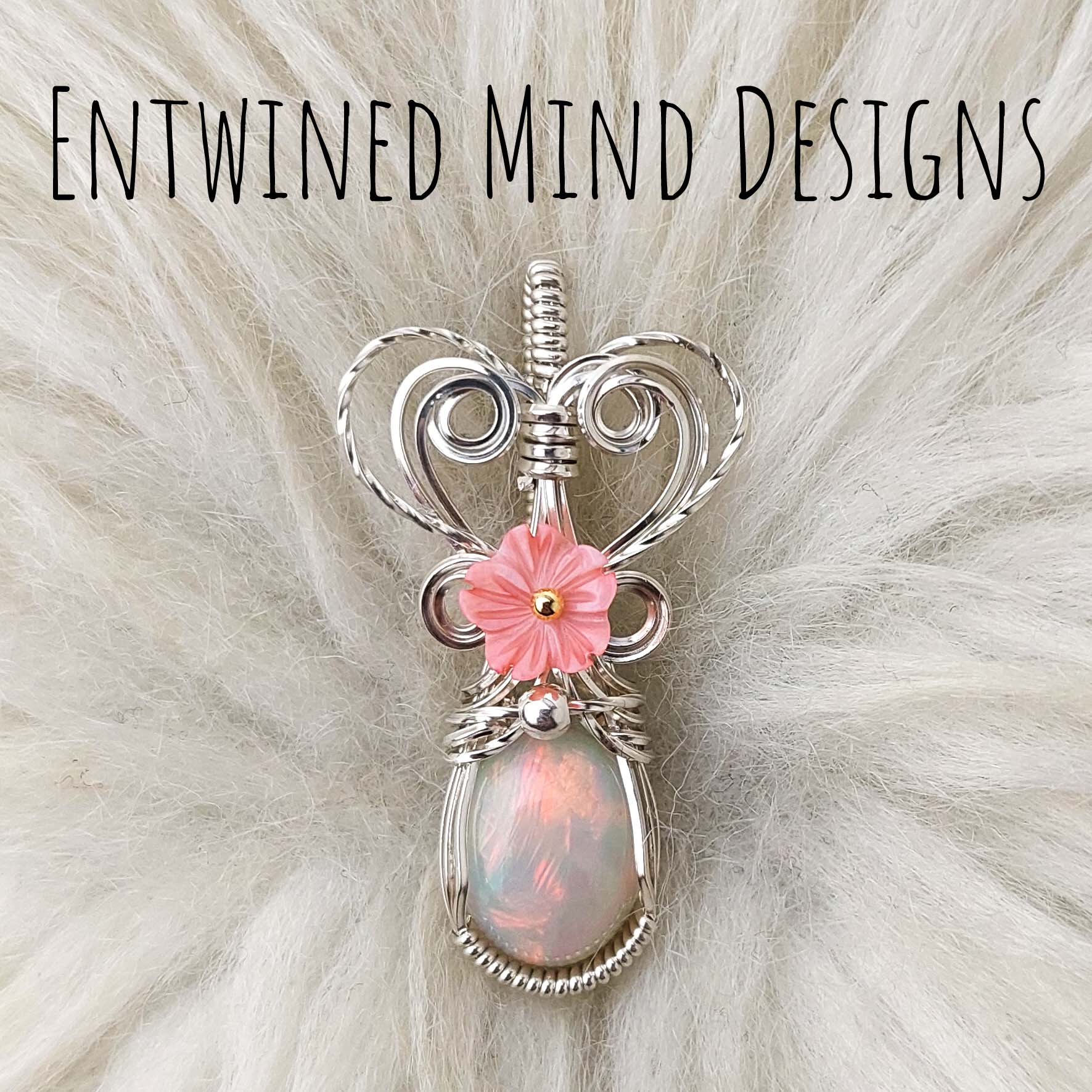 3.5ct Pink Ethiopian Opal and Sterling Silver Small Pendant