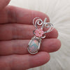 3.5ct Pink Ethiopian Opal and Sterling Silver Small Pendant